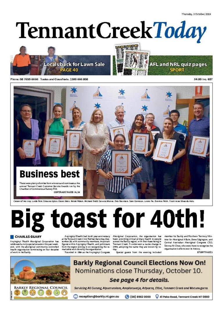 The Tennant Creek Today – 3rd October 2024