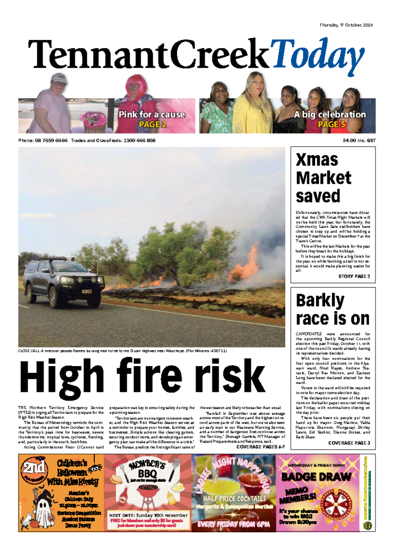 The Tennant Creek Today – 17th October 2024