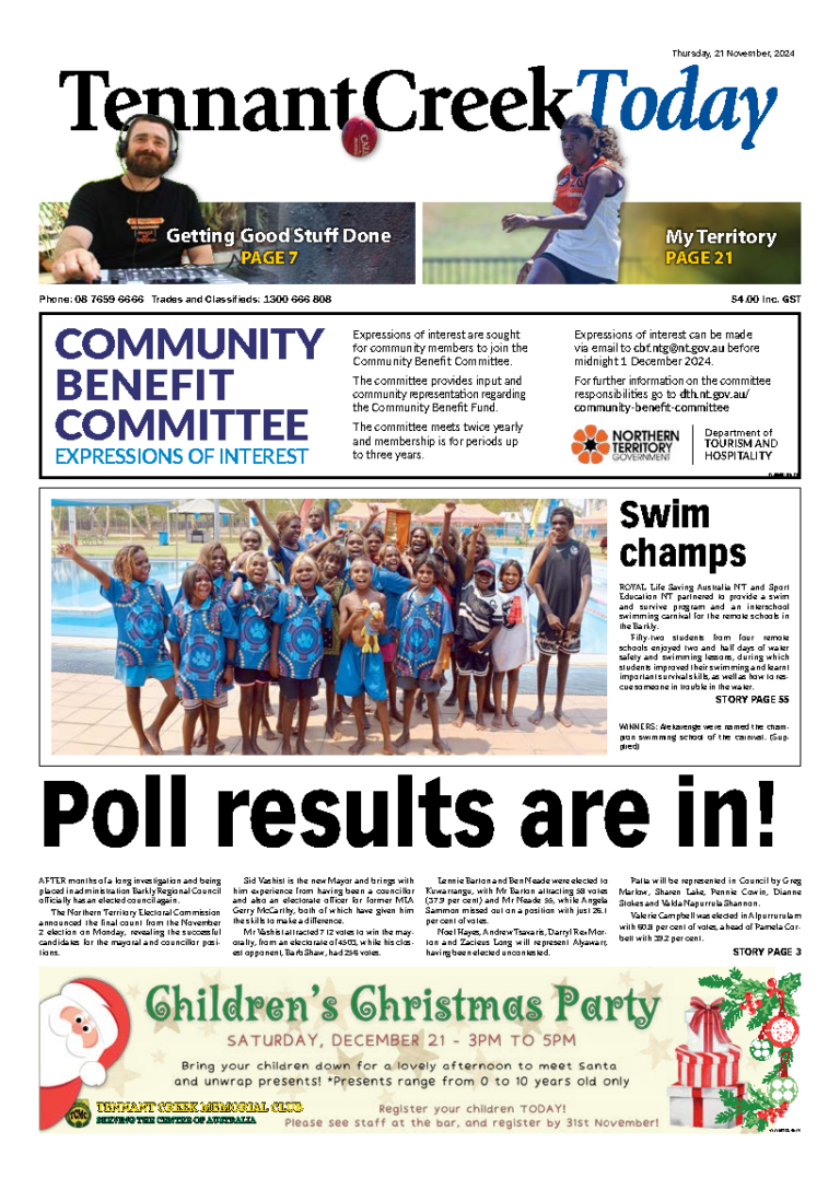 The Tennant Creek Today – 21st November 2024