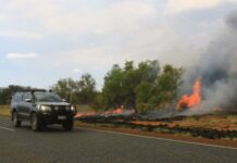 Fire burning south of Tennant Creek