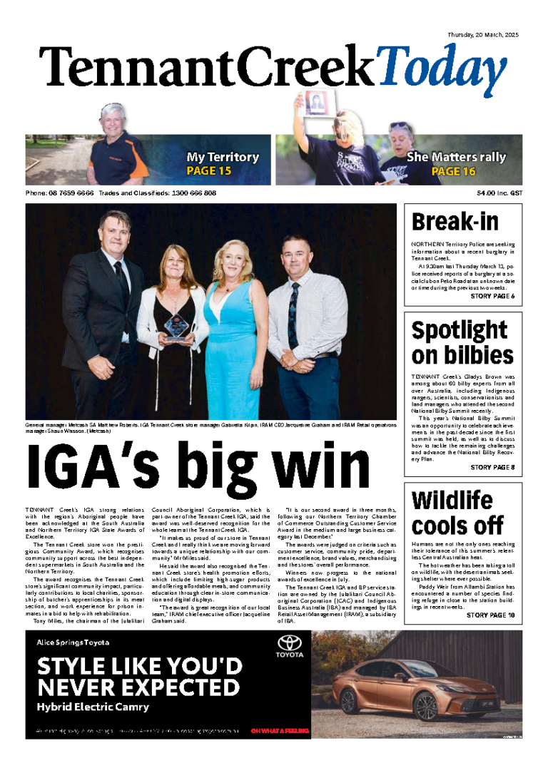 The Tennant Creek Today – 20th March 2025