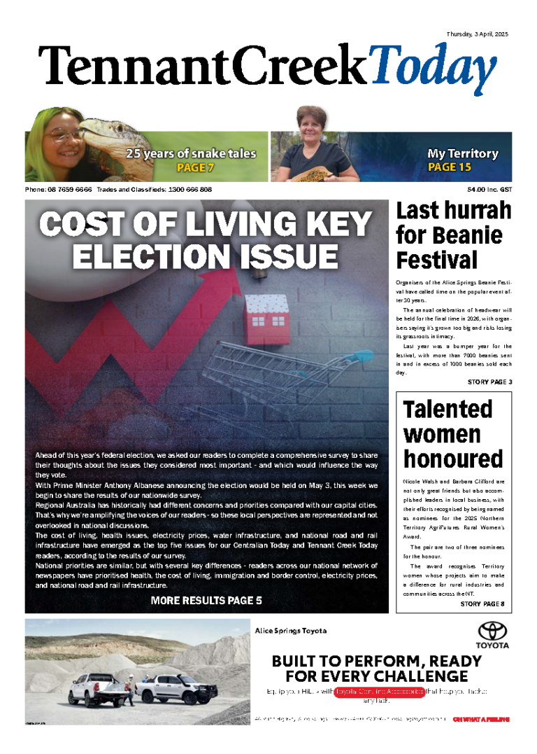 The Tennant Creek Today – 3rd April 2025