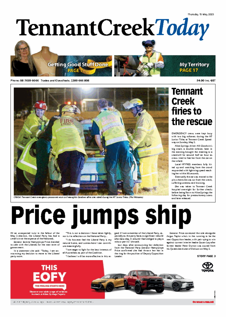 The Tennant Creek Today – 15th May 2025