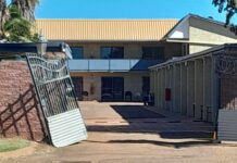 Car stolen, gates rammed in aggravated robbery