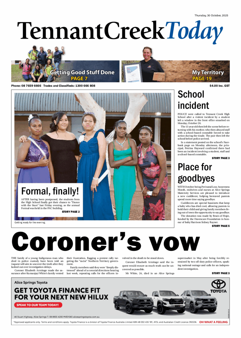 The Tennant Creek Today – 30th October 2025