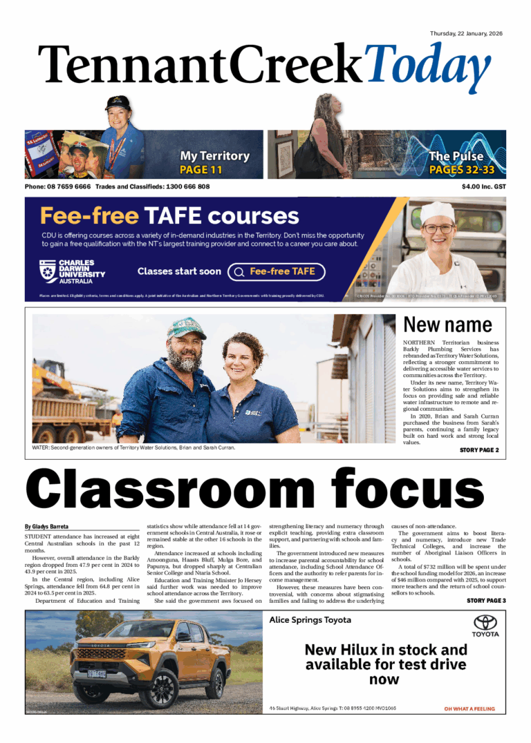 The Tennant Creek Today – 22nd January 2026