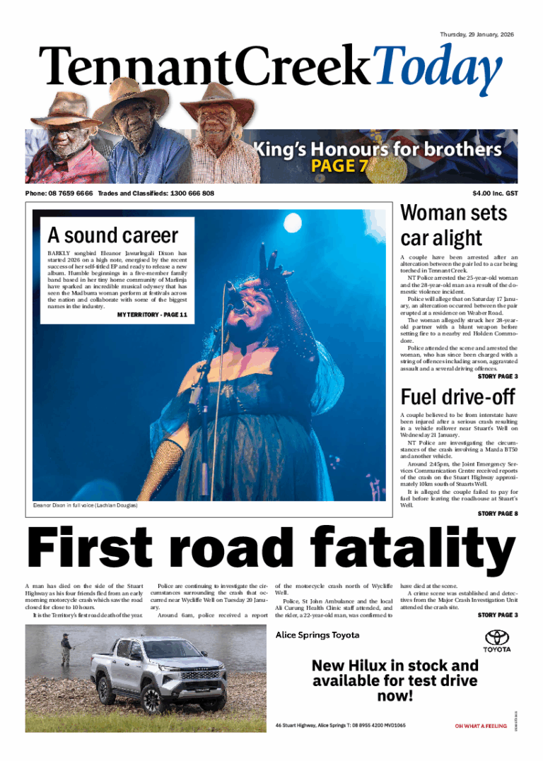 The Tennant Creek Today – 29th January 2026